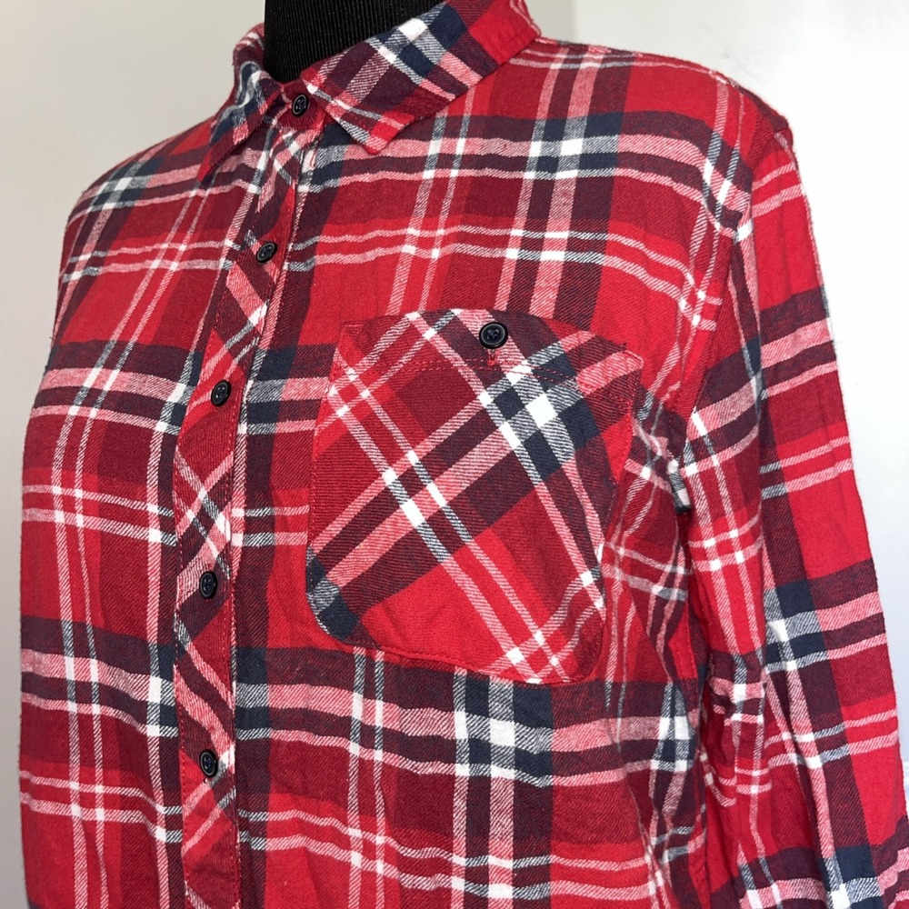 Eddie Bauer Red Plaid Long Sleeve Shirt Women's Size Large Western Rodeo - Picture 6 of 12